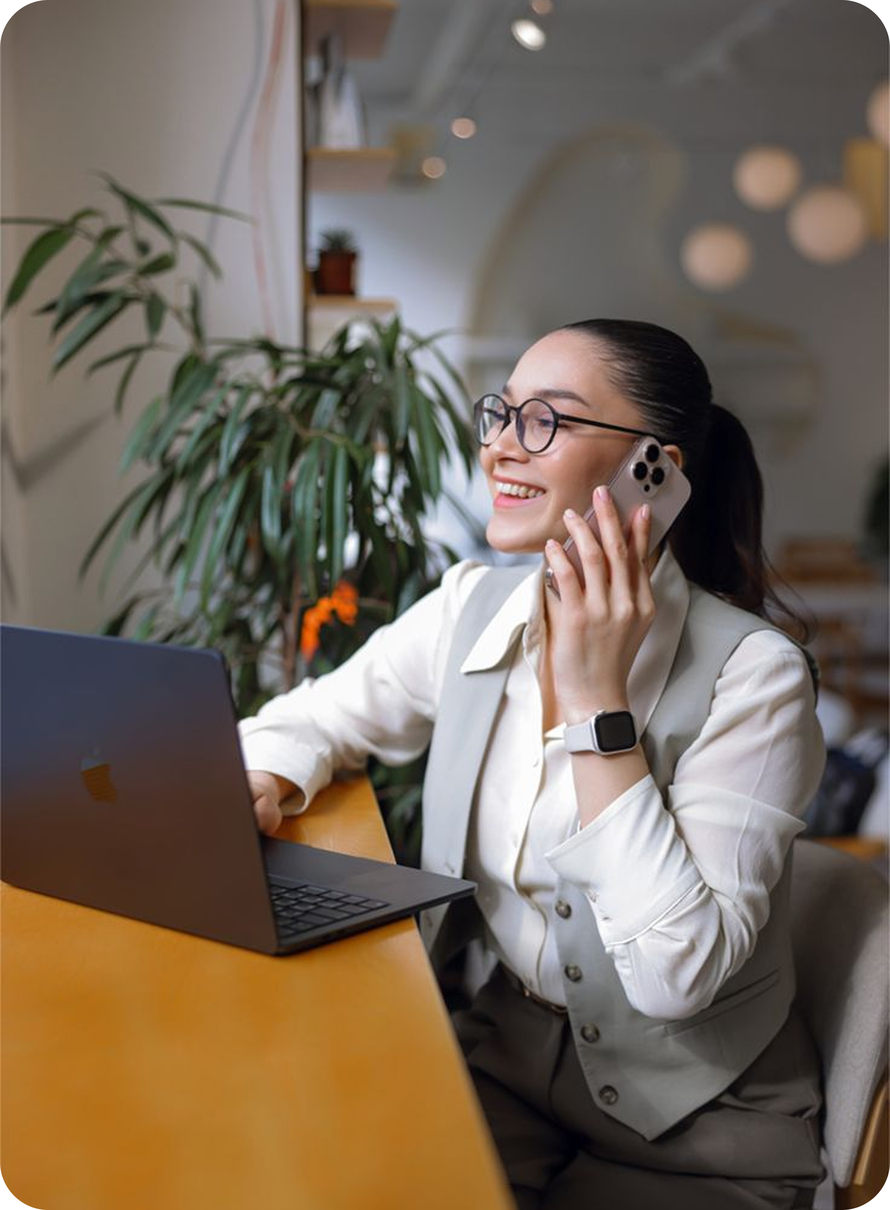 person speaking in a phone